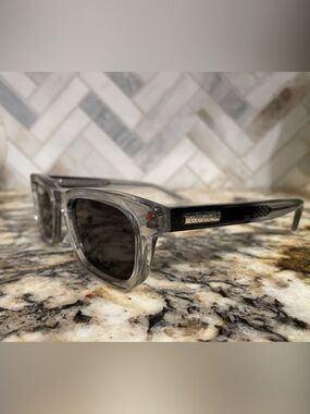 Gucci Clear Frame Sunglasses with Gray Lenses